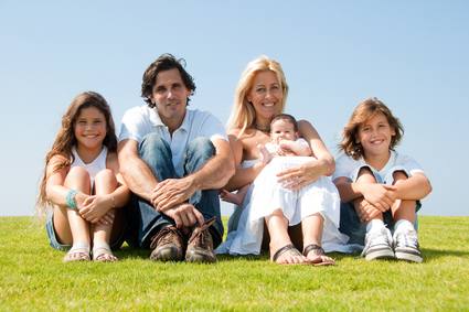 Family portrait outdoors